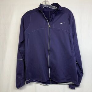 Nike Running Jacket Dri-Fit Element Lined Full Zip Deep Purple Womens L - EUC